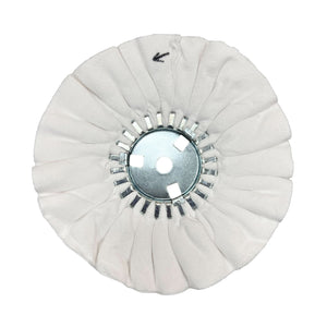 Assorted sizes of Maverick Abrasives airway buffing wheels for metal polishing machines, 5-pack.