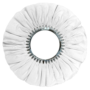 Pack of 5 Maverick Abrasives airway buffing wheels in sizes 12, 14, 16, and 20 for wheel polishing machines.