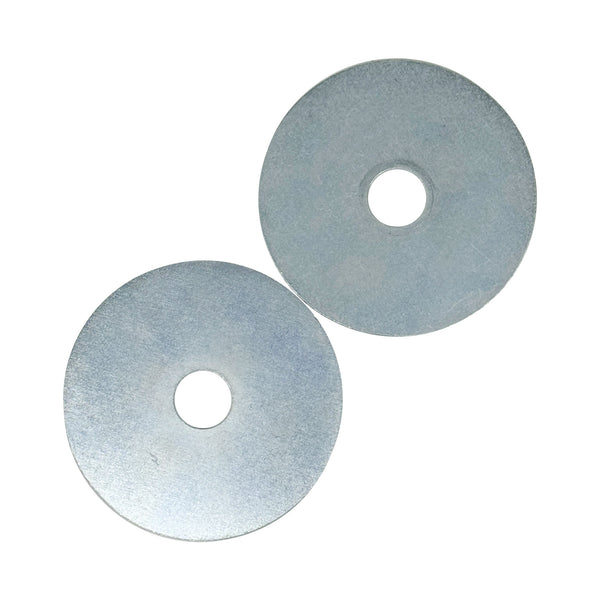 3-inch by 5/8-inch flat steel safety flanges designed for securing buffing wheels during high-speed polishing.