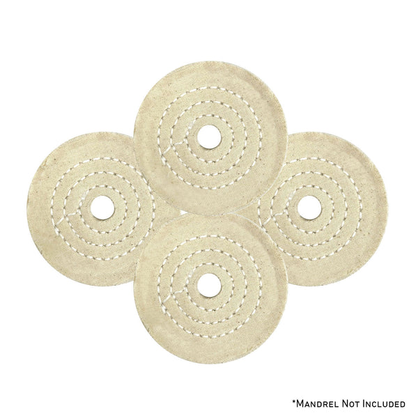 Assorted sizes of Mini Buffing Wheels with 1/2 arbor hole, suitable for detailed polishing on various machines.