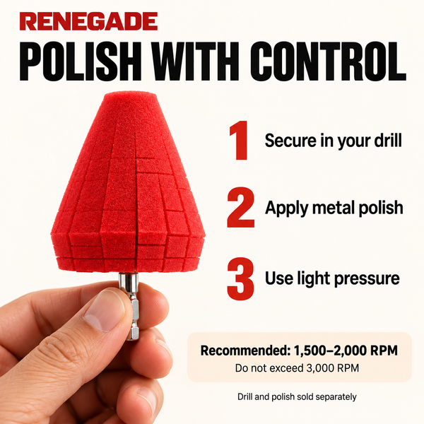 4-Inch Foam Polishing Cone with 1/4" Hex Attachment