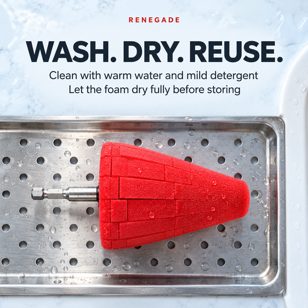 4-Inch Foam Polishing Cone with 1/4" Hex Attachment