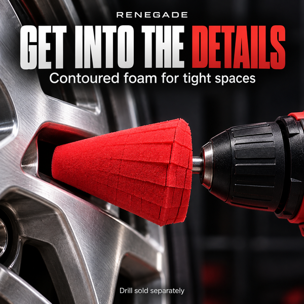 4-Inch Foam Polishing Cone with 1/4" Hex Attachment