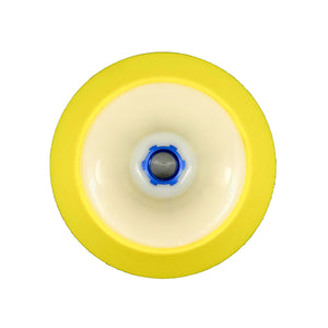 5-inch Semi-Flex Backing Pad for Rotary Sanding with 5/8-inch-11 thread, designed for even pressure distribution.