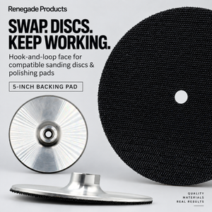 5" Billet Aluminum Hook & Loop Sanding and Polishing Backing Pad (5/8"-11 Thread)