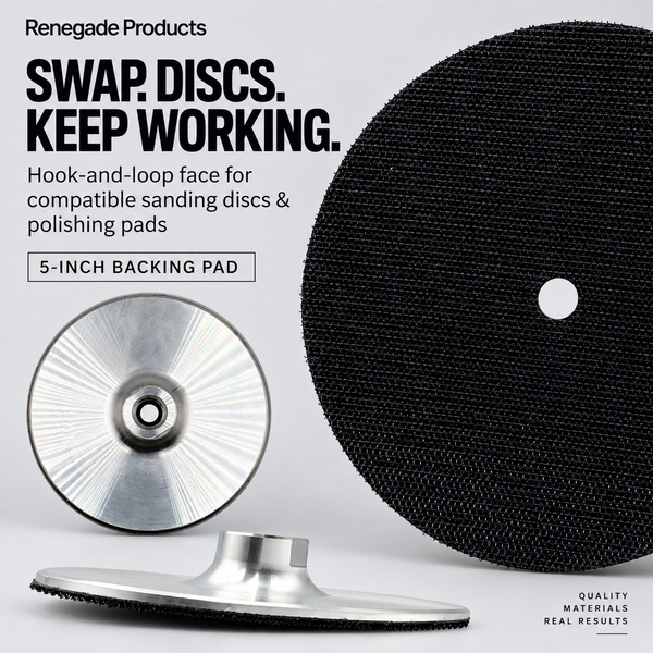 5" Billet Aluminum Hook & Loop Sanding and Polishing Backing Pad (5/8"-11 Thread)