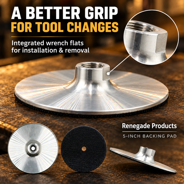 5" Billet Aluminum Hook & Loop Sanding and Polishing Backing Pad (5/8"-11 Thread)
