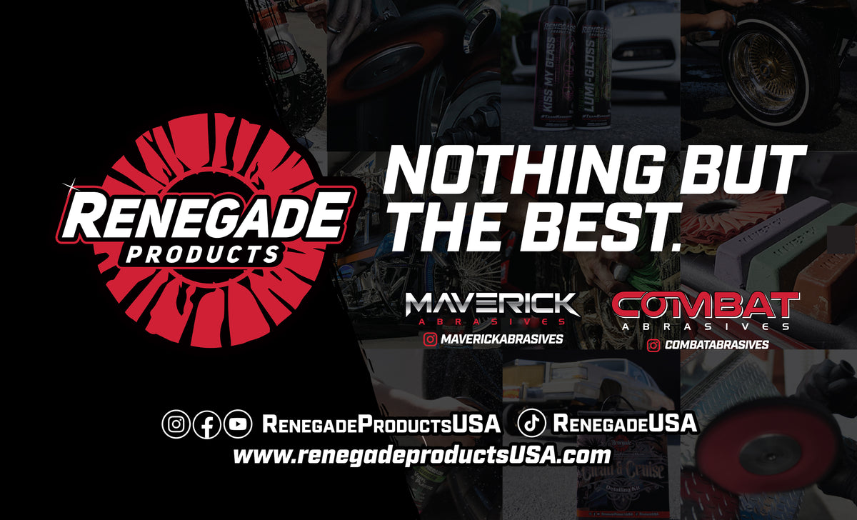 Renegade Products 3x5 foot banner, printed on heavyweight vinyl with grommet holes, ideal for shops or garages.
