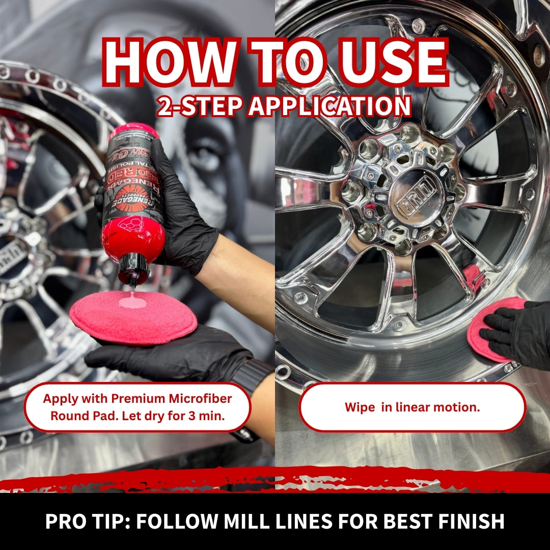 Two-step Pro Red application on an aluminum wheel