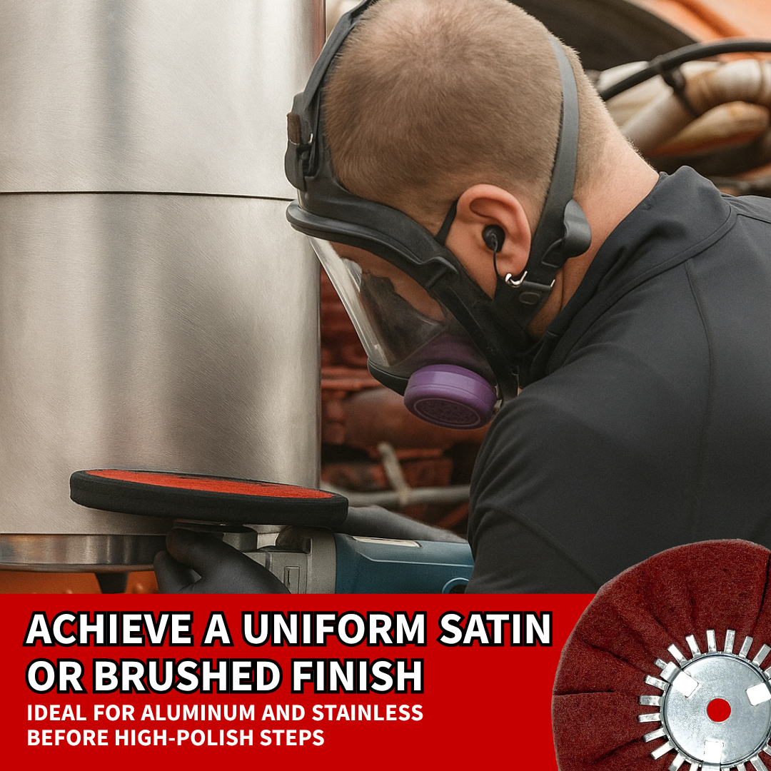 Ultra-Fine and Very Fine Satin Airway Buffing Wheel for Angle Grinders