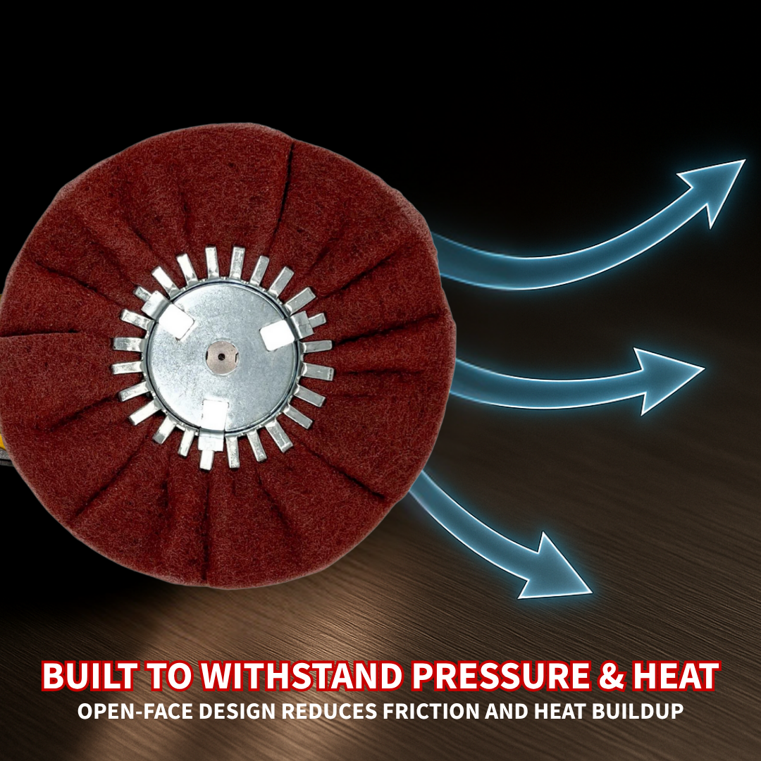 Ultra-Fine and Very Fine Satin Airway Buffing Wheel for Angle Grinders