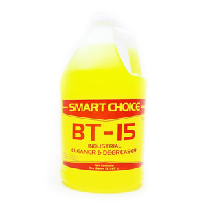 Yellow gallon bottle of Break Thru 15 (BT-15) Industrial Cleaner & Degreaser on a white background