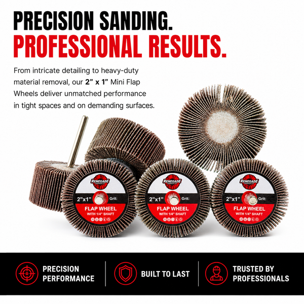 2" x 1" Mini Flap Wheel with 1/4" Chuck (5-Pack)