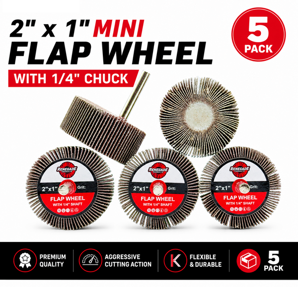 2" x 1" Mini Flap Wheel with 1/4" Chuck (5-Pack)