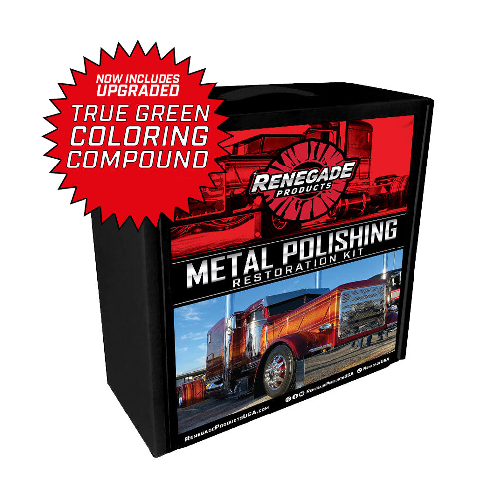 Comprehensive Metal Polishing &amp; Big Rig Restoration Kit with various buffing wheels, compounds, and accessories for professional shine.