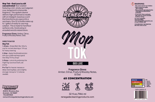 Mop Tok : Solution de savon de luxe concentrée 6X pour balai (946 ml)
