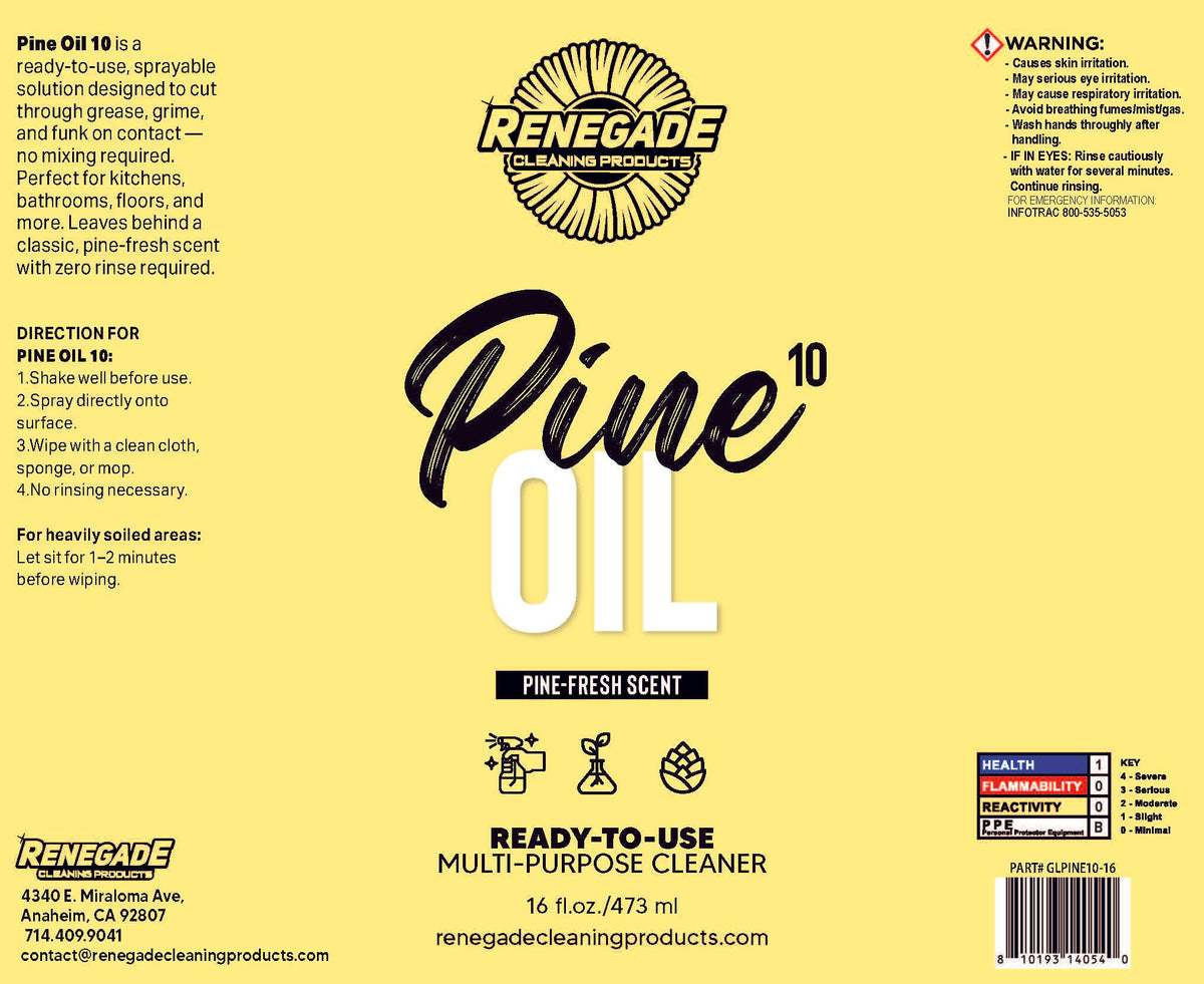 Pine Oil 10 Cleaner: 10% Pure Pine Oil - Ready To Use, Plant‑Powered Disinfectant