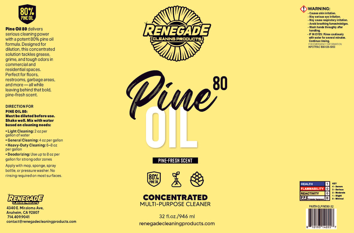 Pine Oil 80 Cleaner: 80% Pure Pine Oil - 32 oz. and 1-Gallon, Plant‑Powered Disinfectant