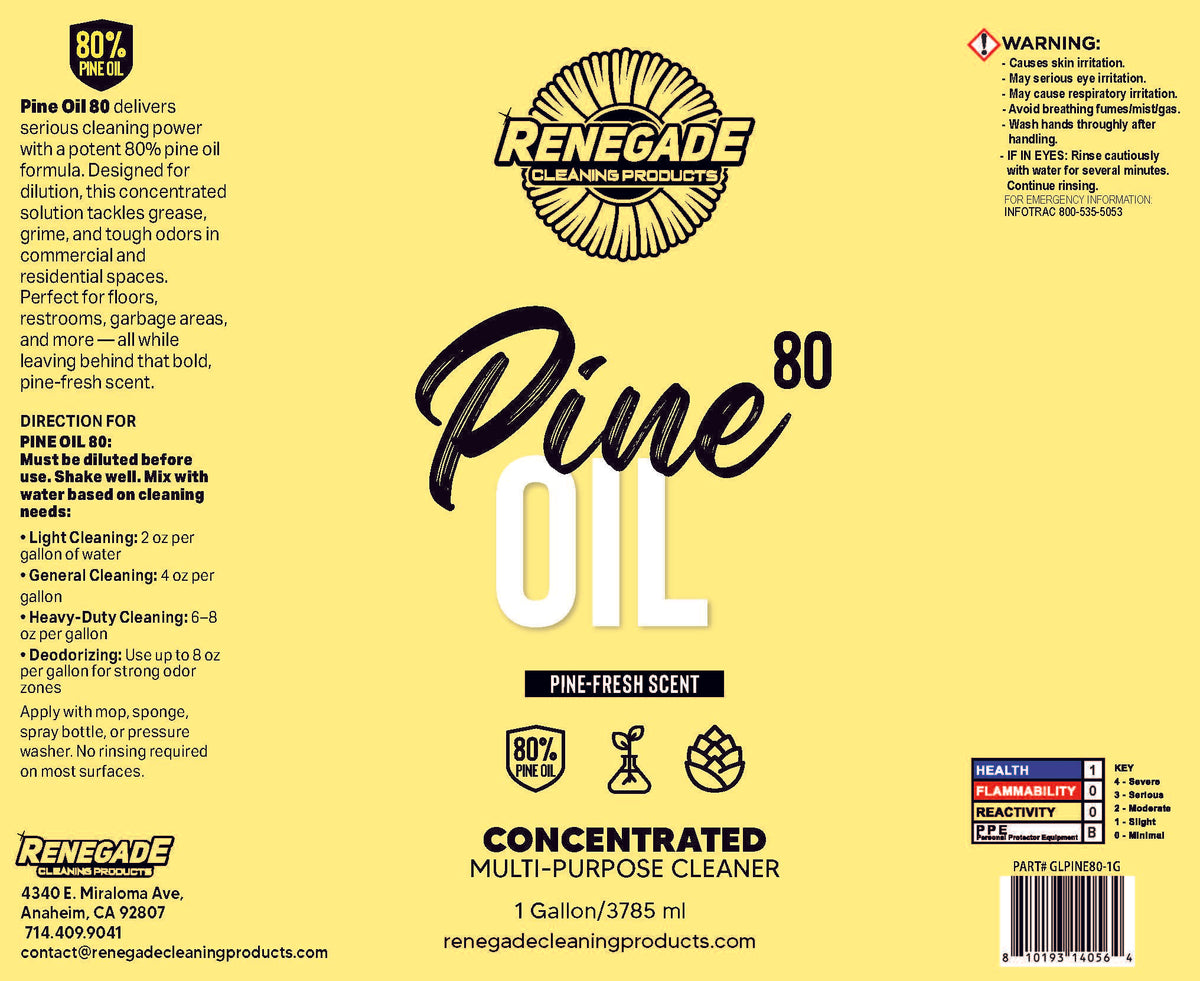 Pine Oil 80 Cleaner: 80% Pure Pine Oil - 32 oz. and 1-Gallon, Plant‑Powered Disinfectant