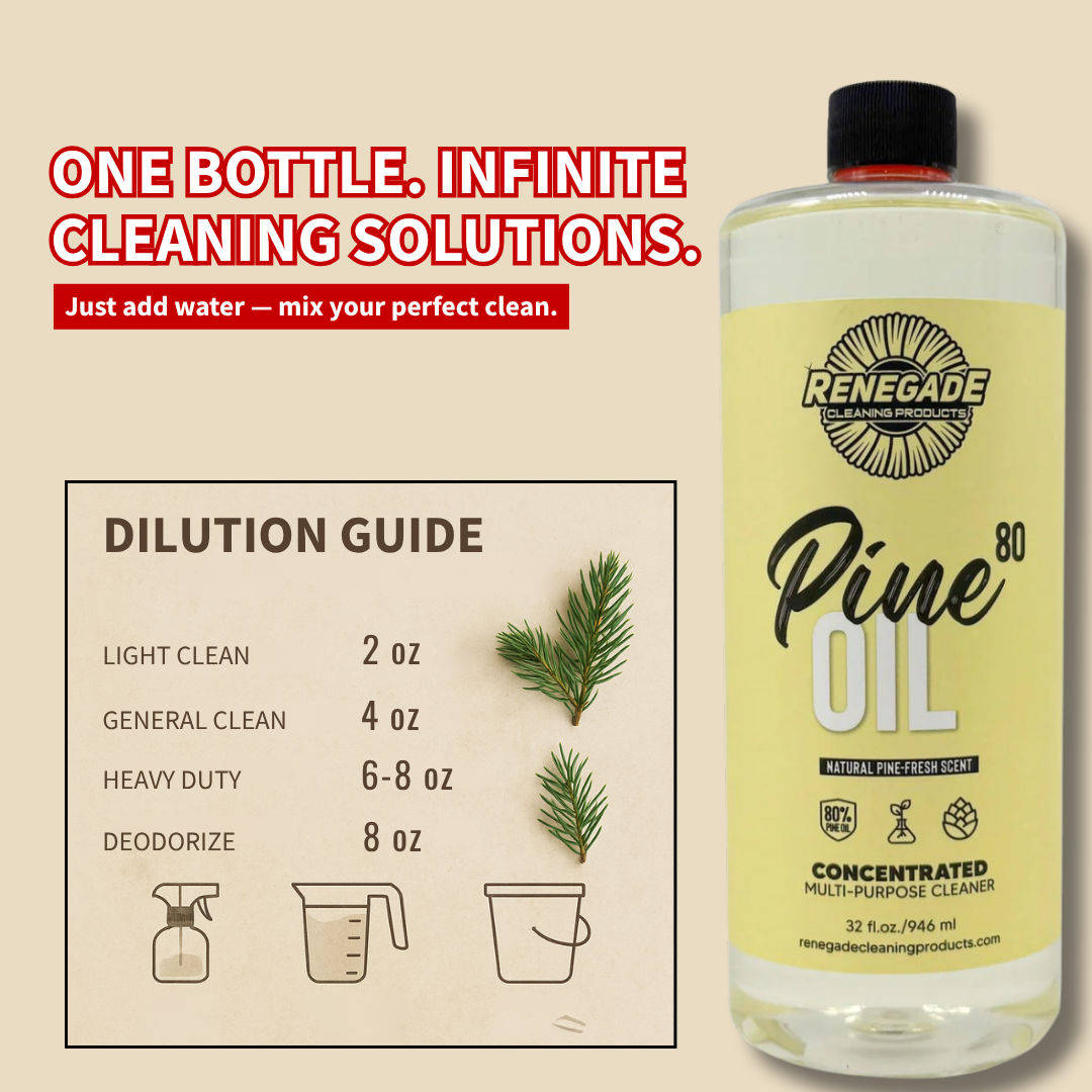 Pine Oil 80 concentrated multi-purpose cleaner dilution guide
