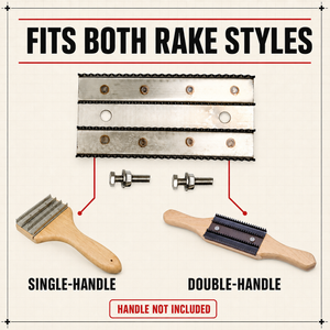 Rake Head Refill with Screws (for Single and Double-Handle Buffing Wheel Rakes)