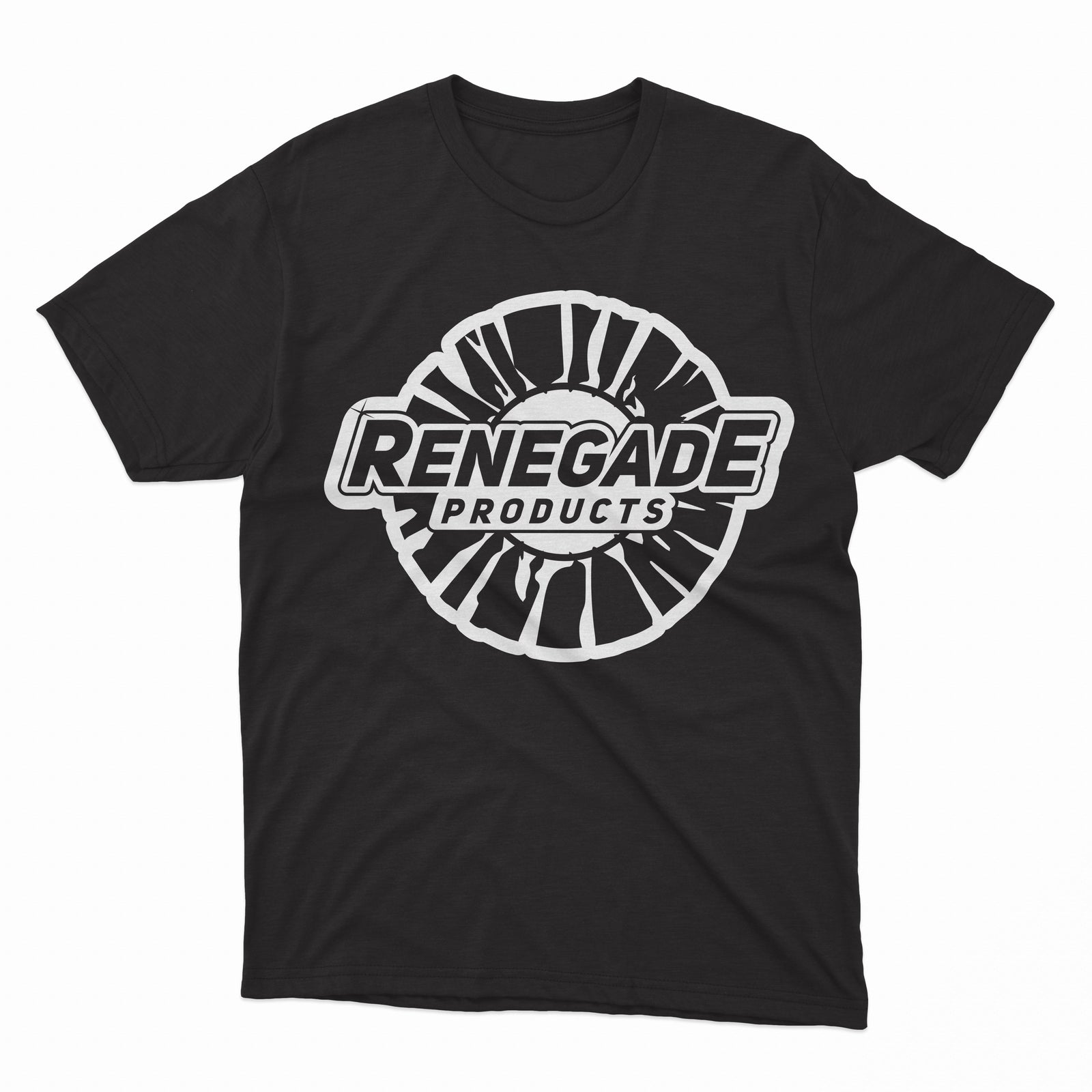 Unisex Renegade Buffing Wheel Shirt in white, made from 100% ringspun cotton, featuring double-stitched durability and available in sizes S to 3XL.