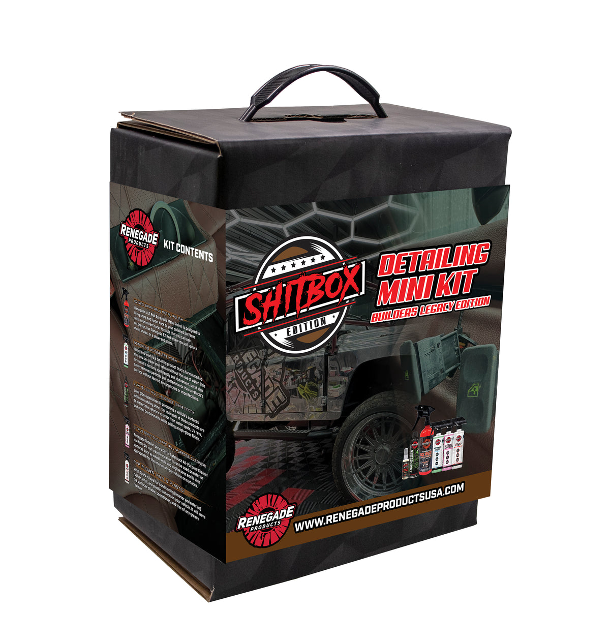 Complete S#itbox Mini Detailing Kit with cleaners, polishes, and accessories for vehicle care.