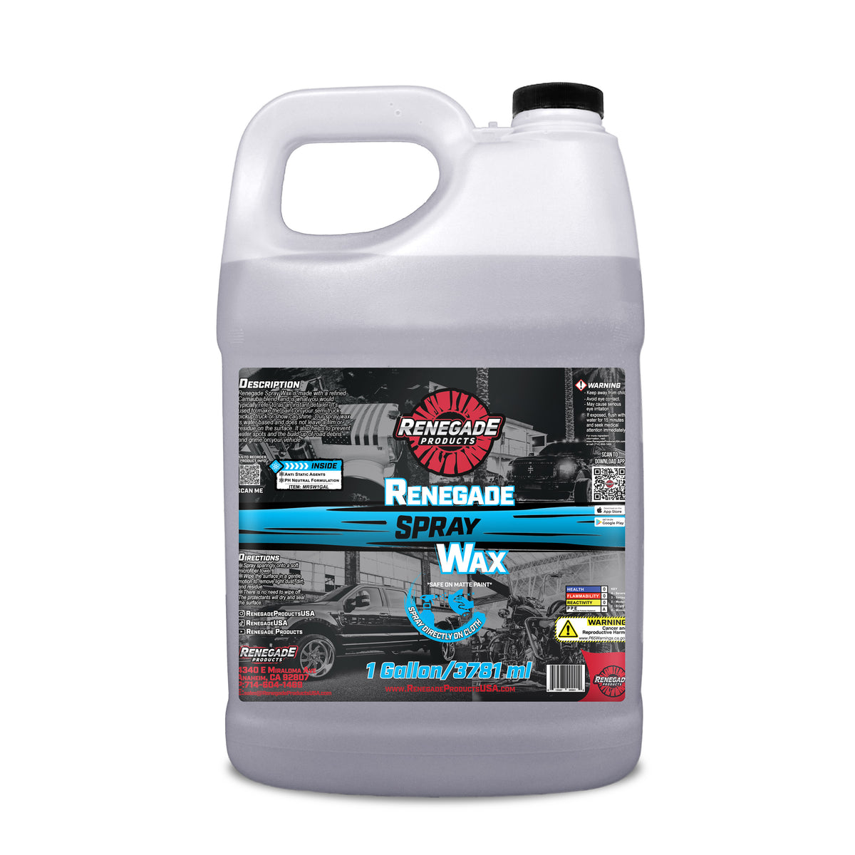 Renegade Spray Wax 1 Gallon