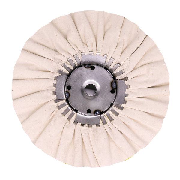 Five-pack of Airway Buffing Wheels for metal polishing, featuring various stiffness levels for optimal shine on different metals.