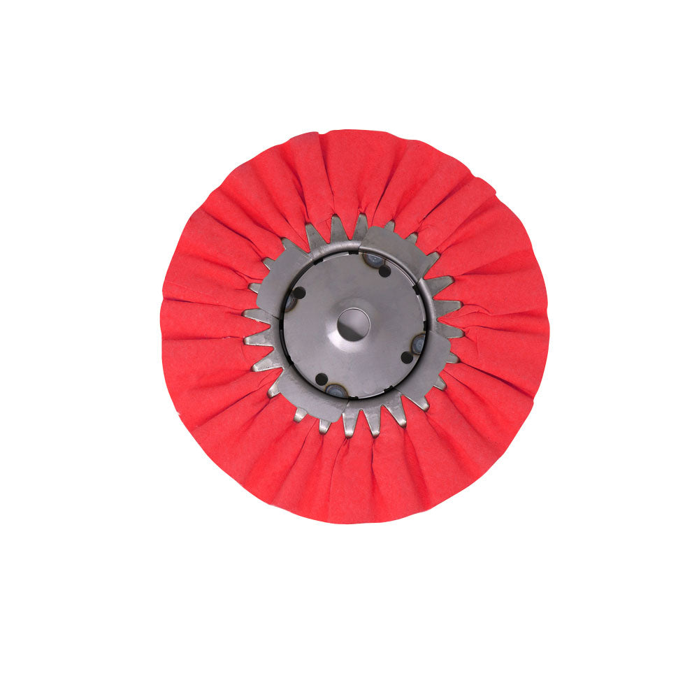 Case Pack of 5 Airway Buffing Wheels for metal polishing, with various stiffness levels suitable for different metals.