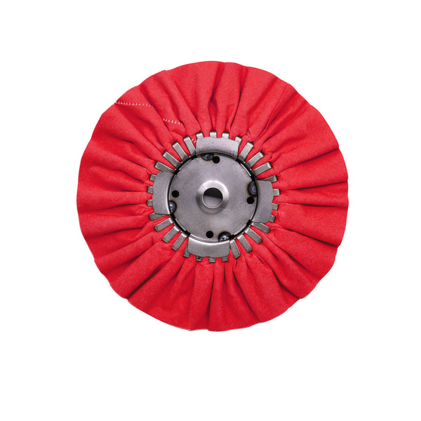 Five-pack of Airway Buffing Wheels for metal polishing, offering various stiffness levels for tailored results.