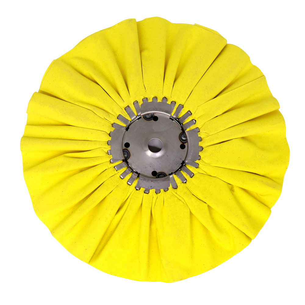 Renegade Products USA 10&quot; Yellow Airway Buffing Wheel with Center Plate - Professional Buffing Tool for Precise Polishing and Finishing