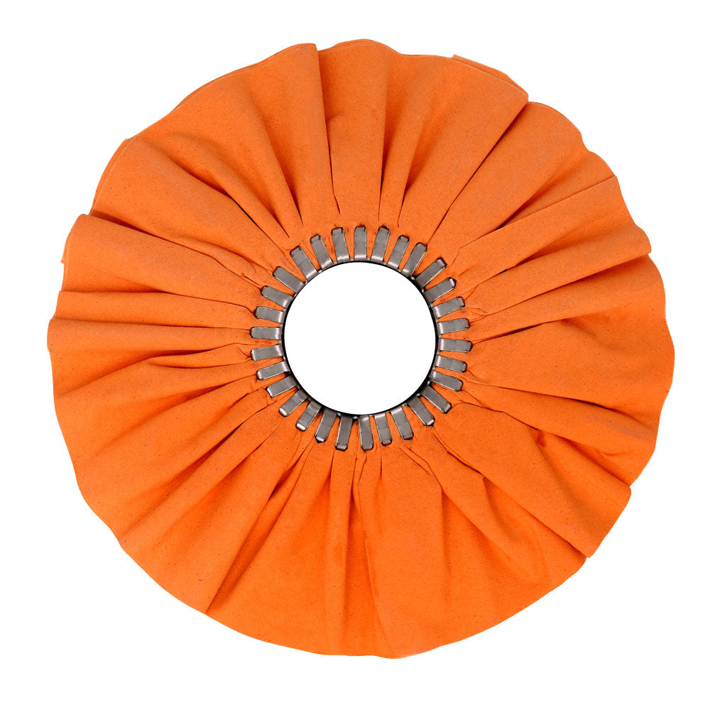 Case Pack of 5 Airway Buffing Wheels for metal polishing with various stiffness levels, tailored for different metals.