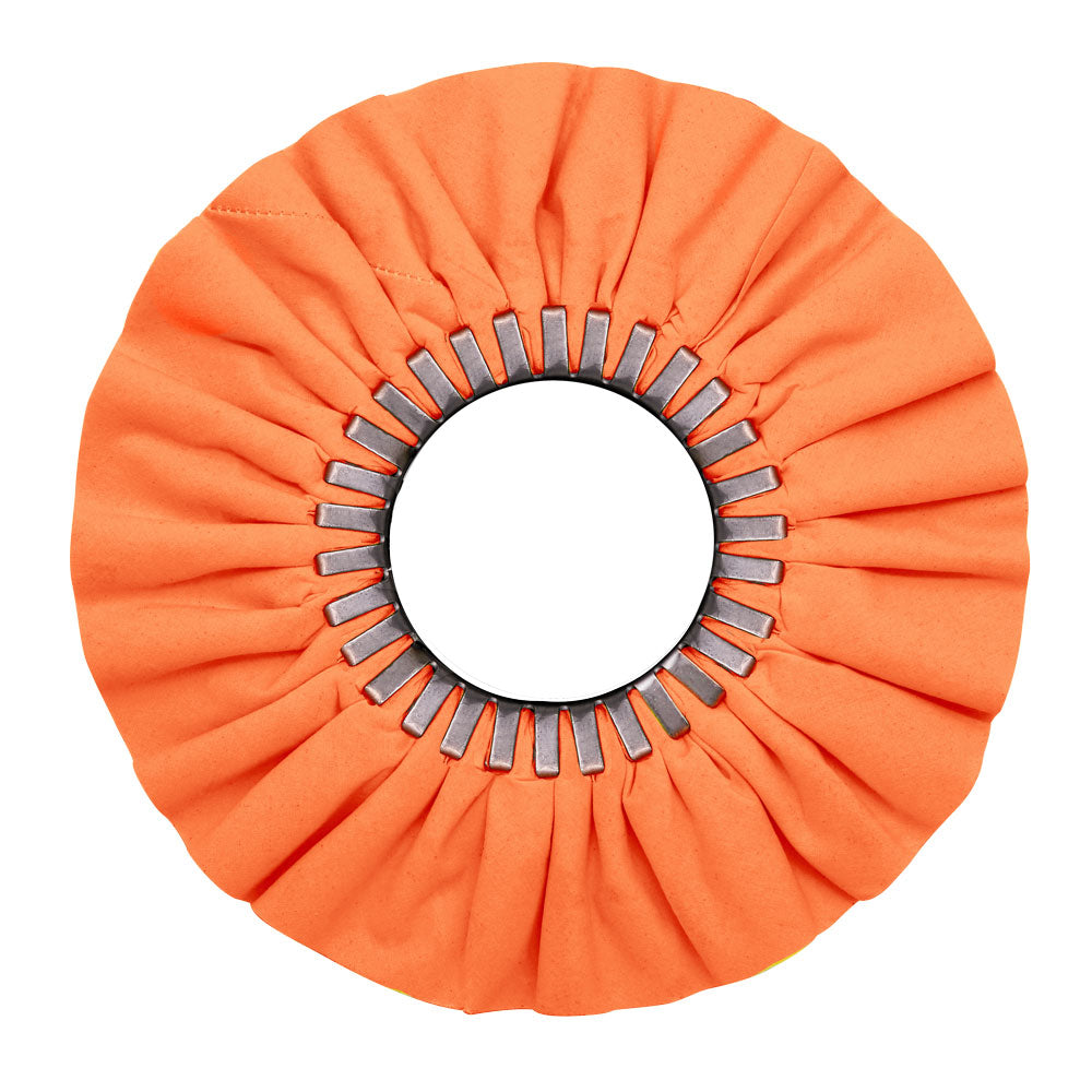 Case Pack of 5 Airway Buffing Wheels for metal polishing, offering various stiffness for different metals, with a 10% bulk discount.