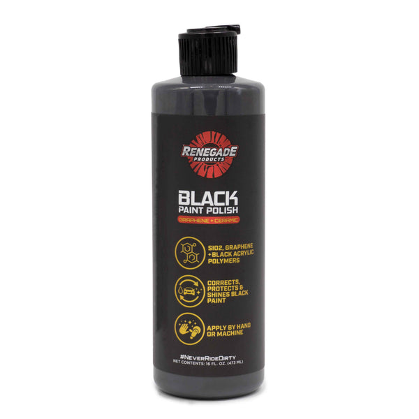 Renegade Graphene + Ceramic Black Paint Polish in a 16 fl oz gray bottle with a black cap and black-and-gold front label