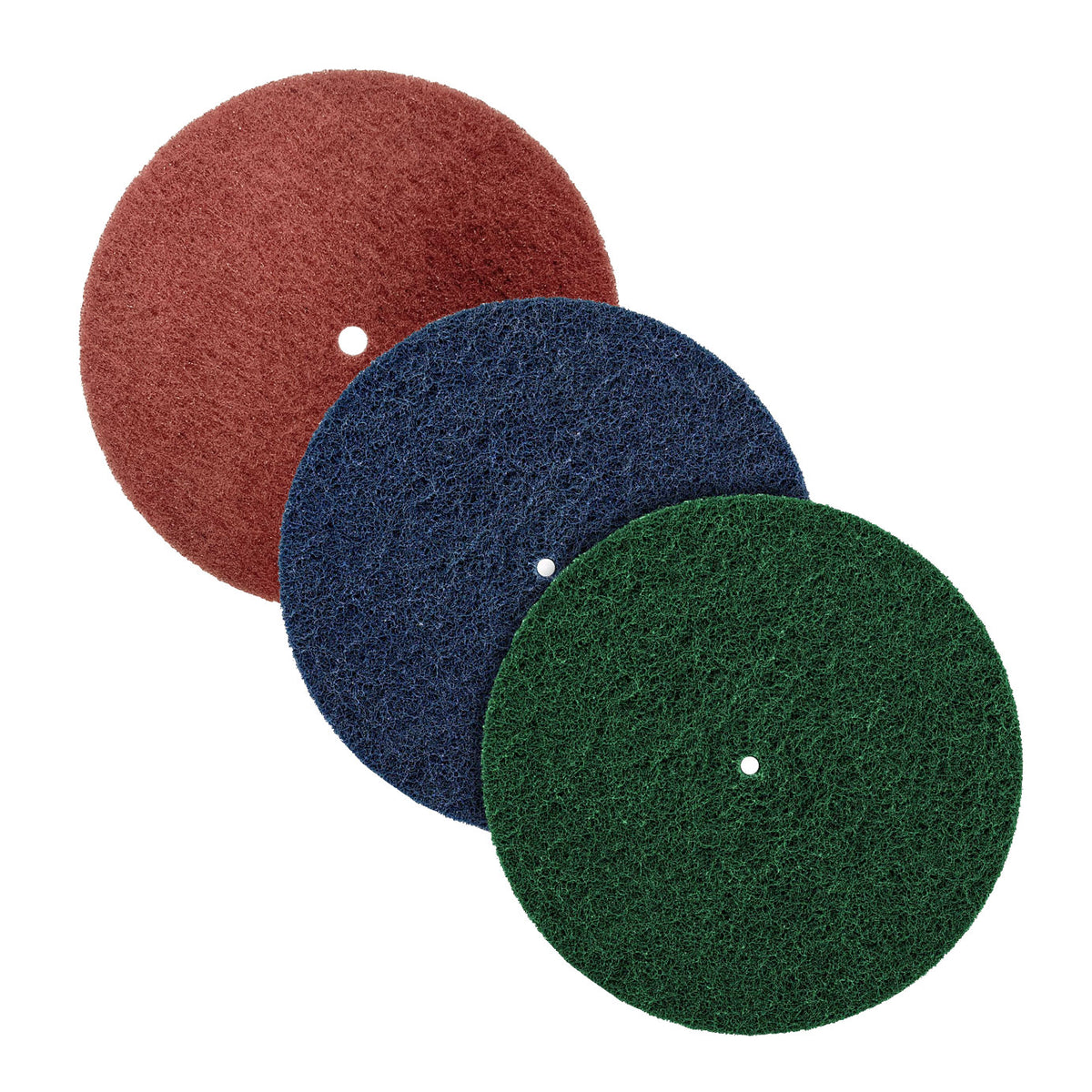 Assorted Surface Prep Buff and Blend Discs in various sizes designed for metal smoothing and cleaning.
