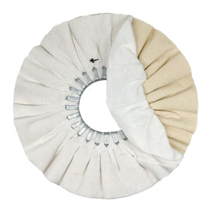 Set of Combination Airway Buffing Wheels in various colors for metal polishing with different stiffness levels.