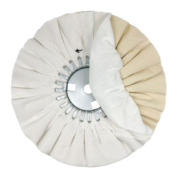 Assorted Combination Airway Buffing Wheels for metal polishing, featuring different stiffness levels for optimal results.