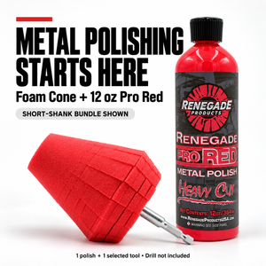 Foam Cone & Foam Ball Polishing Bundles with 12 oz Pro Red Heavy Cut Metal Polish