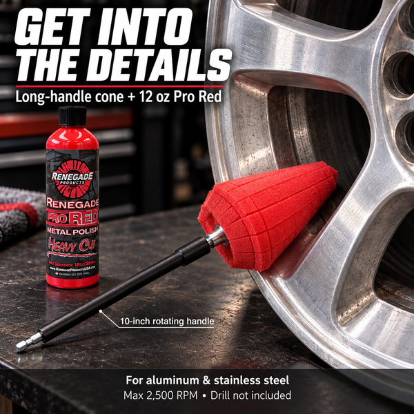 Foam Cone & Foam Ball Polishing Bundles with 12 oz Pro Red Heavy Cut Metal Polish