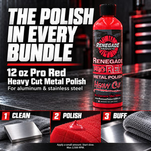Foam Cone & Foam Ball Polishing Bundles with 12 oz Pro Red Heavy Cut Metal Polish