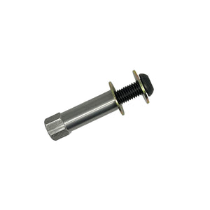 Angle Grinder Extender Shaft with 5/8-11 thread and locking bolt, enhancing grinder reach and dual buffing capacity.