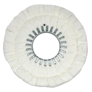 Assortment of 9-inch Stitched Airway Buffing Wheels designed for precise metal polishing.