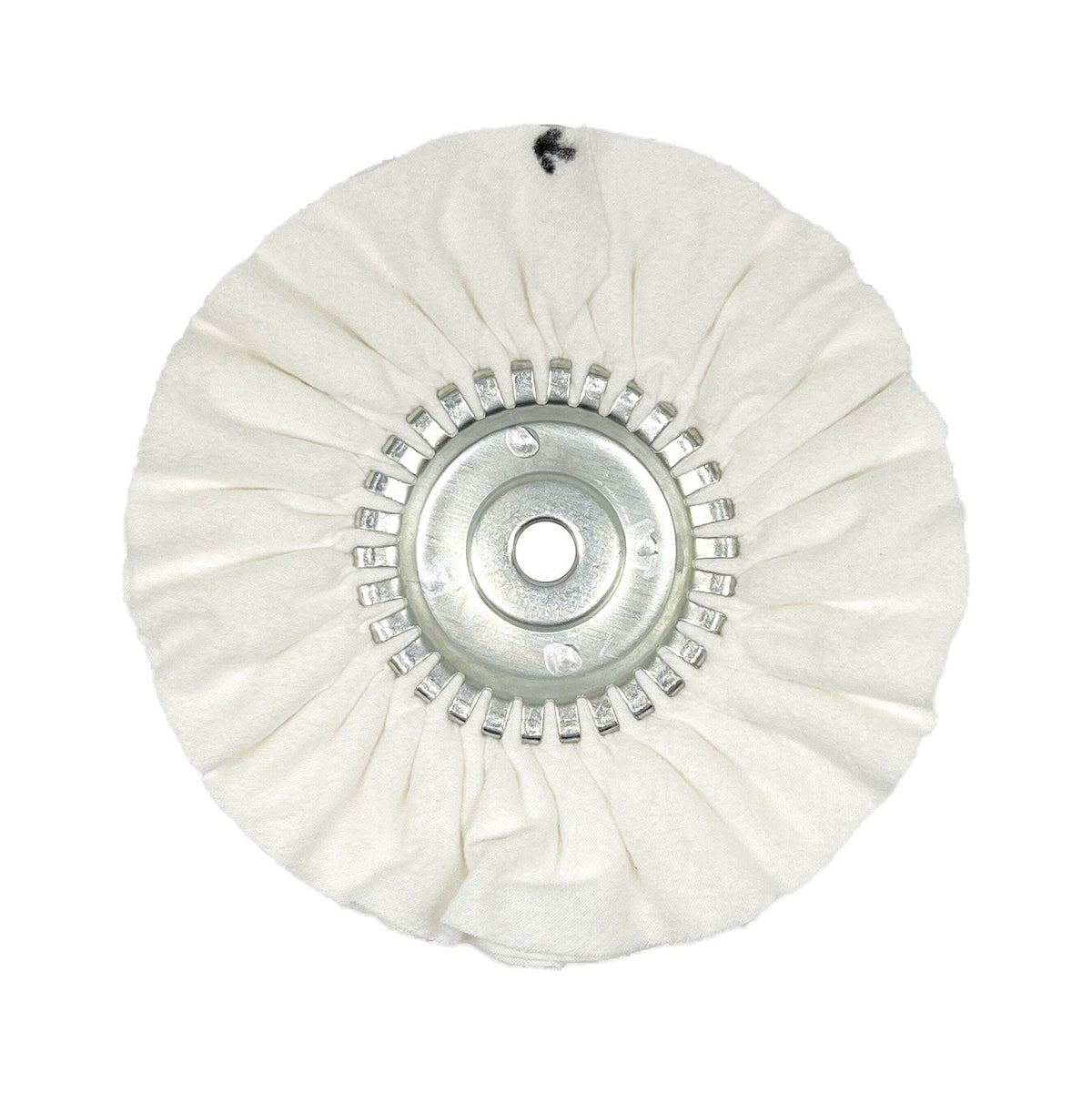 Renegade Products USA white airway buffing wheel with center plate, engineered for exceptional polishing and buffing performance