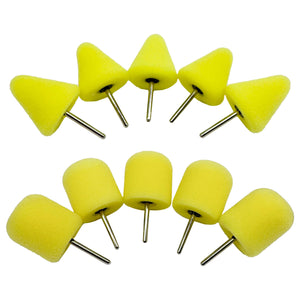 Pack of 5 foam polishing bits with 1/8 shank for detailed metal restoration on hard-to-reach surfaces.
