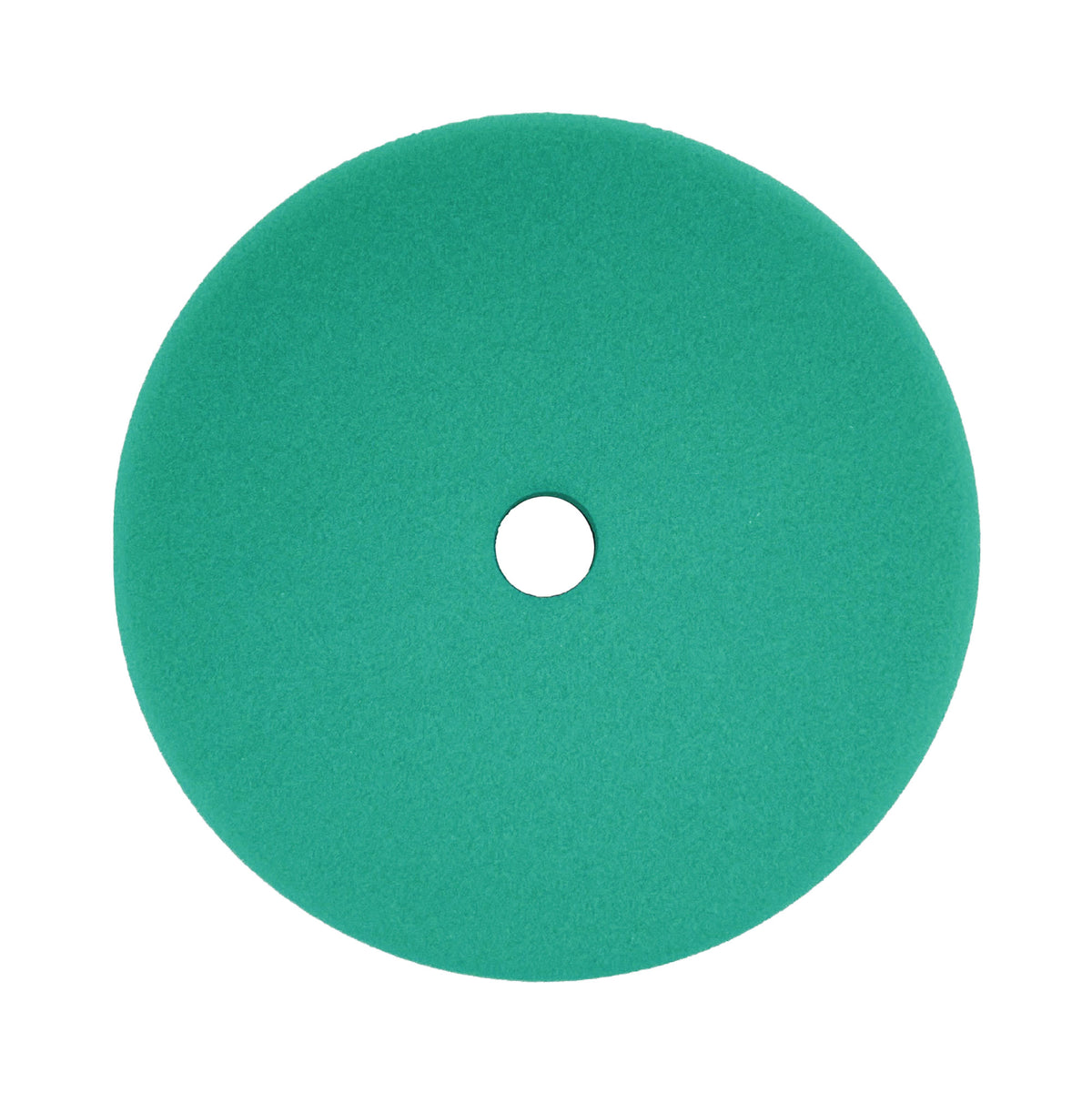 Assorted 6-inch foam polishing pads for metal and paint restoration, featuring a hook and loop base and color-coded aggressiveness levels.