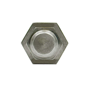 Close-up image of the 2-inch Hex Flange Adapter for Mini Airway Buffing Wheels, highlighting its threaded design and compatibility features.