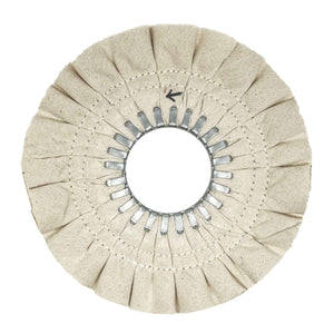 image of renegade products mid-range airway buffing wheel showing double stitch no center plate variant on a white background
