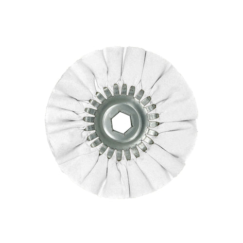 6-inch Mini Airway Buffing Wheels designed for metal polishing on variable speed grinders.