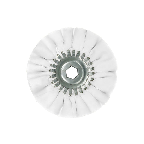 Six-inch Mini Airway Buffing Wheels designed for detailed metal polishing on smaller grinders.